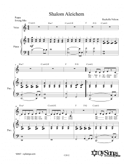 page one of Shalom Aleichem (Piano & Vocal)