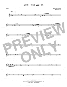 page one of And I Love You So (French Horn Solo)