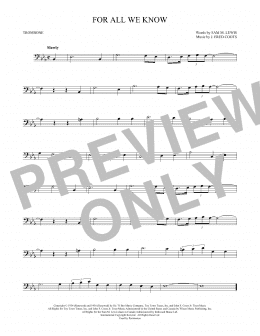 page one of For All We Know (Trombone Solo)
