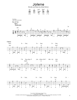 page one of Jolene (Banjo Tab)