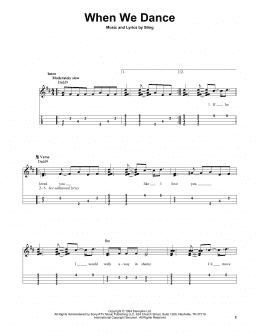 page one of When We Dance (Easy Ukulele Tab)