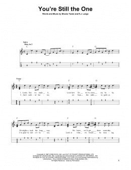 page one of You're Still The One (Easy Ukulele Tab)