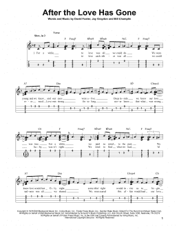 page one of After The Love Has Gone (Easy Ukulele Tab)