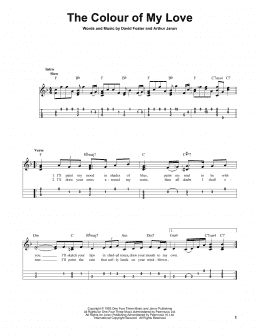 page one of The Colour Of My Love (Easy Ukulele Tab)