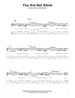 page one of You Are Not Alone (Easy Ukulele Tab)