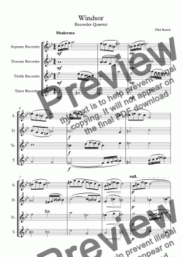 page one of Windsor - Recorder Quartet