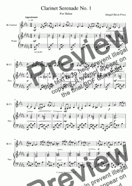 page one of Clarinet Serenade No. 1