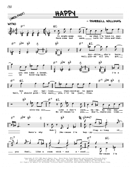 page one of Happy (Real Book – Melody, Lyrics & Chords)