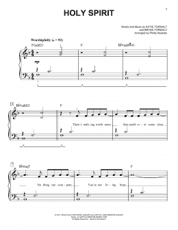 page one of Holy Spirit (arr. Phillip Keveren) (Easy Piano)