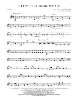page one of All I Want For Christmas Is You (Marimba Solo)