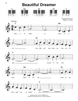 page one of Beautiful Dreamer (Super Easy Piano)