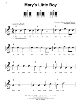 page one of Mary's Little Boy (Super Easy Piano)