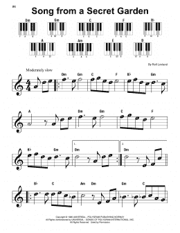 page one of Song From A Secret Garden (Super Easy Piano)