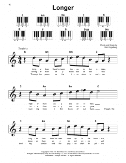 page one of Longer (Super Easy Piano)