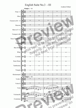 page one of English Suite No.3 - III