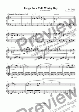 page one of "Tango for a Cold Wintry Day"