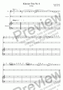 page one of Haydn, Klavier-Trio Nr. 6 D-Dur Hob. XV: 24 – Flöte (anstelle Violine)