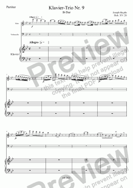 page one of Haydn, Klavier-Trio Nr. 9 B-Dur Hob. XV: 20 – Flöte (anstelle Violine)