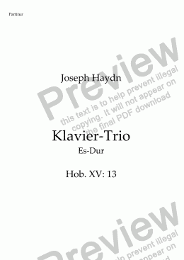 page one of Haydn, Klavier-Trio Nr. 14 c-Moll Hob. XV: 13 – Flöte (anstelle Violine)