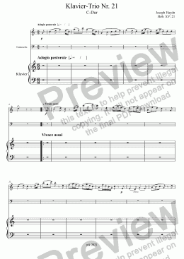 page one of Haydn, Klavier-Trio Nr. 21 C-Dur Hob. XV: 21 – Flöte (anstelle Violine)