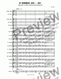 page one of In Memorium 1893-1917 - eulogy for brass band