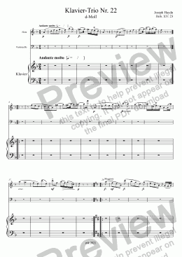 page one of Haydn, Klavier-Trio Nr. 22 d-Moll Hob. XV: 23 – Flöte (anstelle Violine)