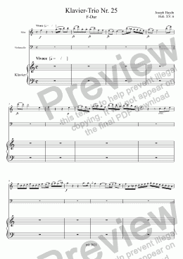 page one of Haydn, Klavier-Trio Nr. 25 F-Dur Hob. XV: 6 – Flöte (anstelle Violine)