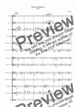 page one of Wind Symphony - A symphony for Wind Instruments
