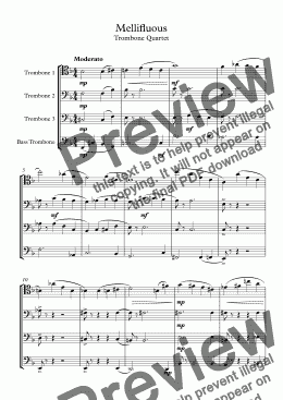 page one of Mellifluous - Trombone Quartet