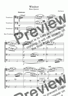 page one of Windsor - Trombone Quartet