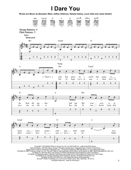 page one of I Dare You (Easy Guitar Tab)