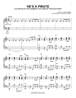 page one of He's A Pirate (from Pirates Of The Caribbean: The Curse of the Black Pearl) (Accordion)
