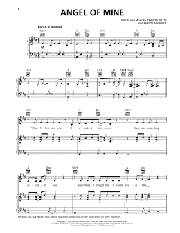 page one of Angel Of Mine (Piano, Vocal & Guitar Chords (Right-Hand Melody))