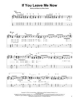 page one of If You Leave Me Now (Easy Ukulele Tab)