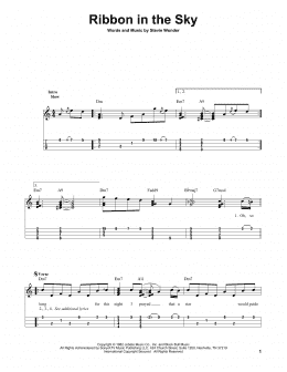 page one of Ribbon In The Sky (Easy Ukulele Tab)