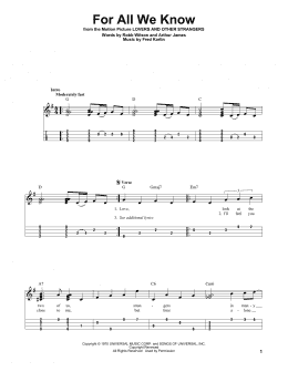 page one of For All We Know (Easy Ukulele Tab)
