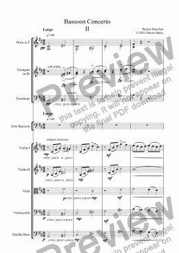 page one of Bassoon Concerto  2nd Movement