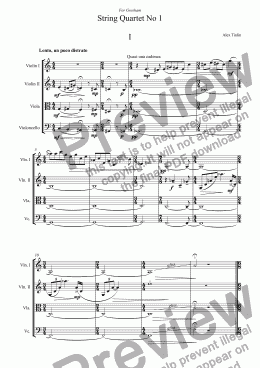 page one of String Quartet No 1