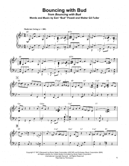 page one of Bouncing With Bud (Piano Transcription)