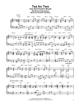 page one of Tea For Two (from No, No, Nanette) (Piano Transcription)