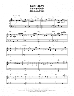 page one of Get Happy (Piano Transcription)
