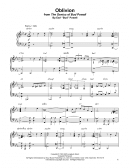 page one of Oblivion (Piano Transcription)