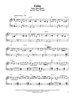 page one of Celia (Piano Transcription)