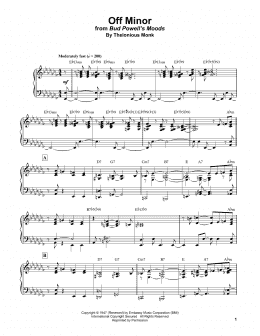 page one of Off Minor (Piano Transcription)
