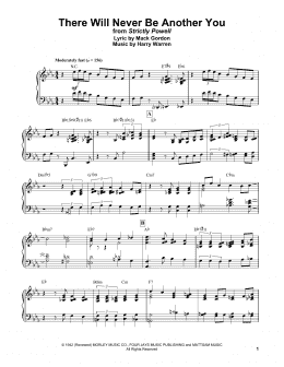 page one of There Will Never Be Another You (Piano Transcription)