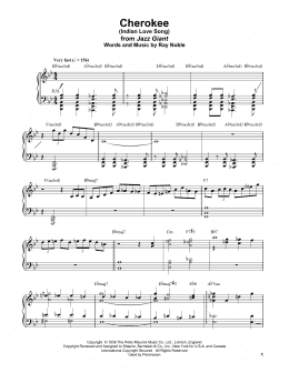page one of Cherokee (Indian Love Song) (Piano Transcription)