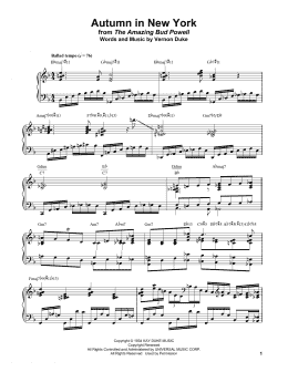 page one of Autumn In New York (Piano Transcription)