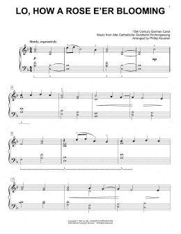 page one of Lo, How A Rose E'er Blooming (arr. Phillip Keveren) (Easy Piano Solo)
