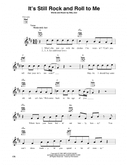 page one of It's Still Rock And Roll To Me (Baritone Ukulele)