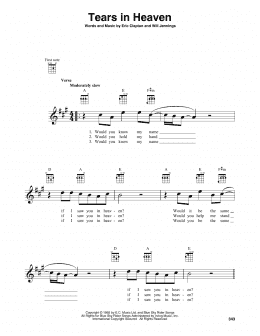 page one of Tears In Heaven (Baritone Ukulele)